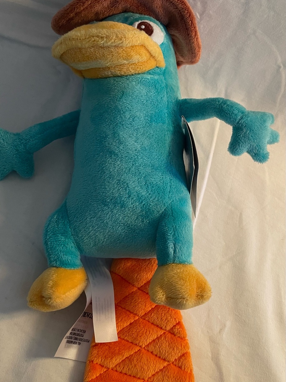 NWT Vintage Disney Plush Perry Platypus in Teal with Yellow and Orange Accents - Picture 7 of 12